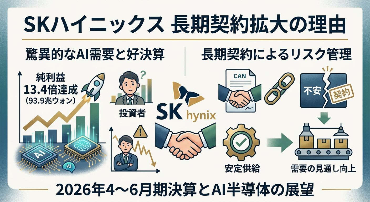 SKハイニックスが長期契約を拡大する理由とは？2026年4〜6月期決算とAI半導体の展望